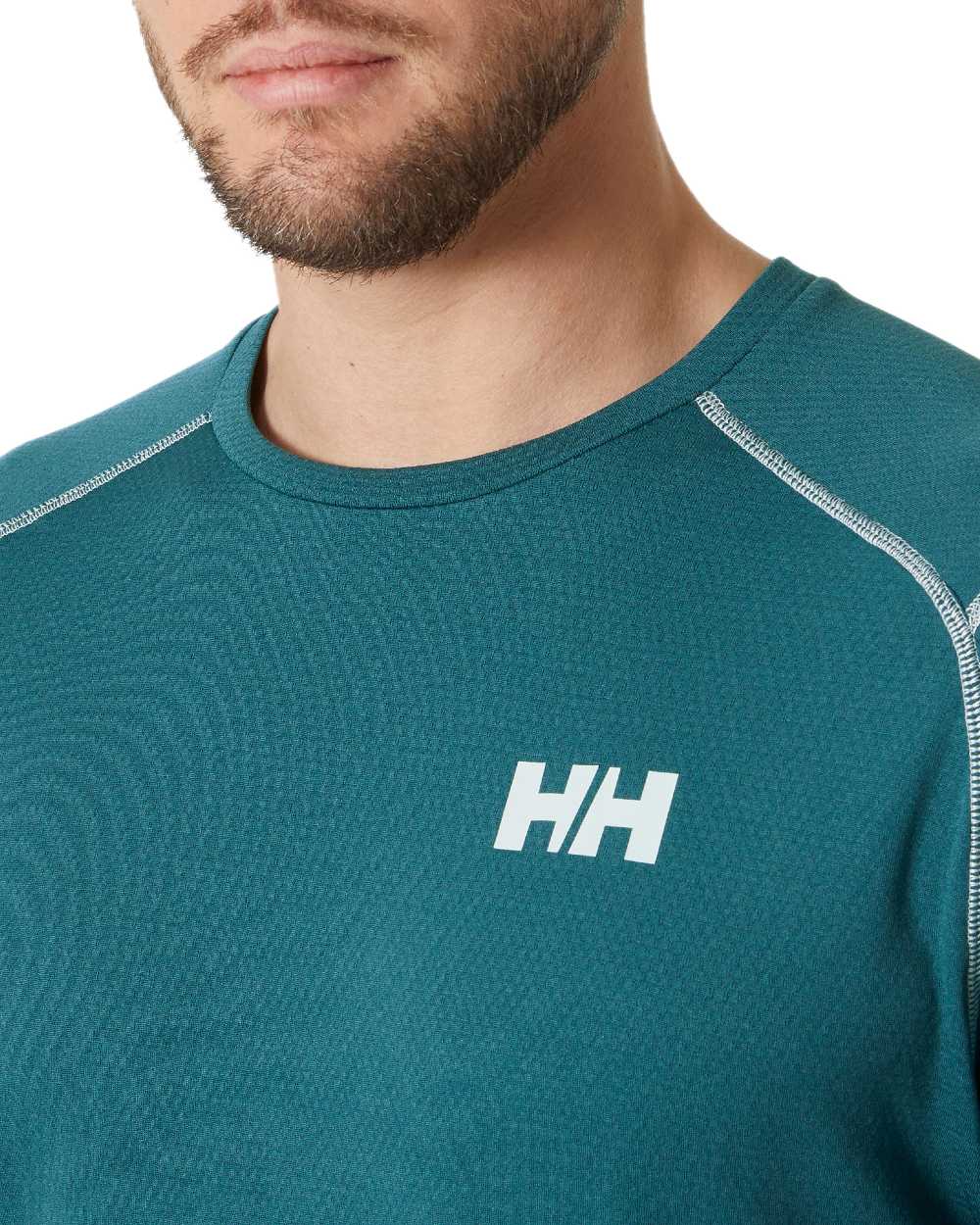 Dark Creek Coloured Helly Hansen Mens Lifa Active Crew Base Layer on white background 