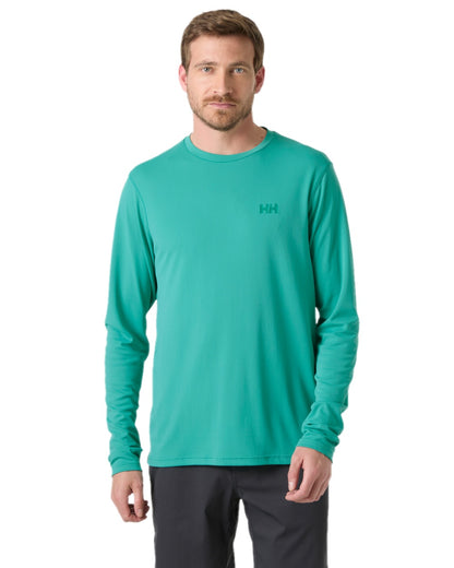 Dark Mint Coloured Helly Hansen Mens Lifa Active Solen Base Layer on white background 
