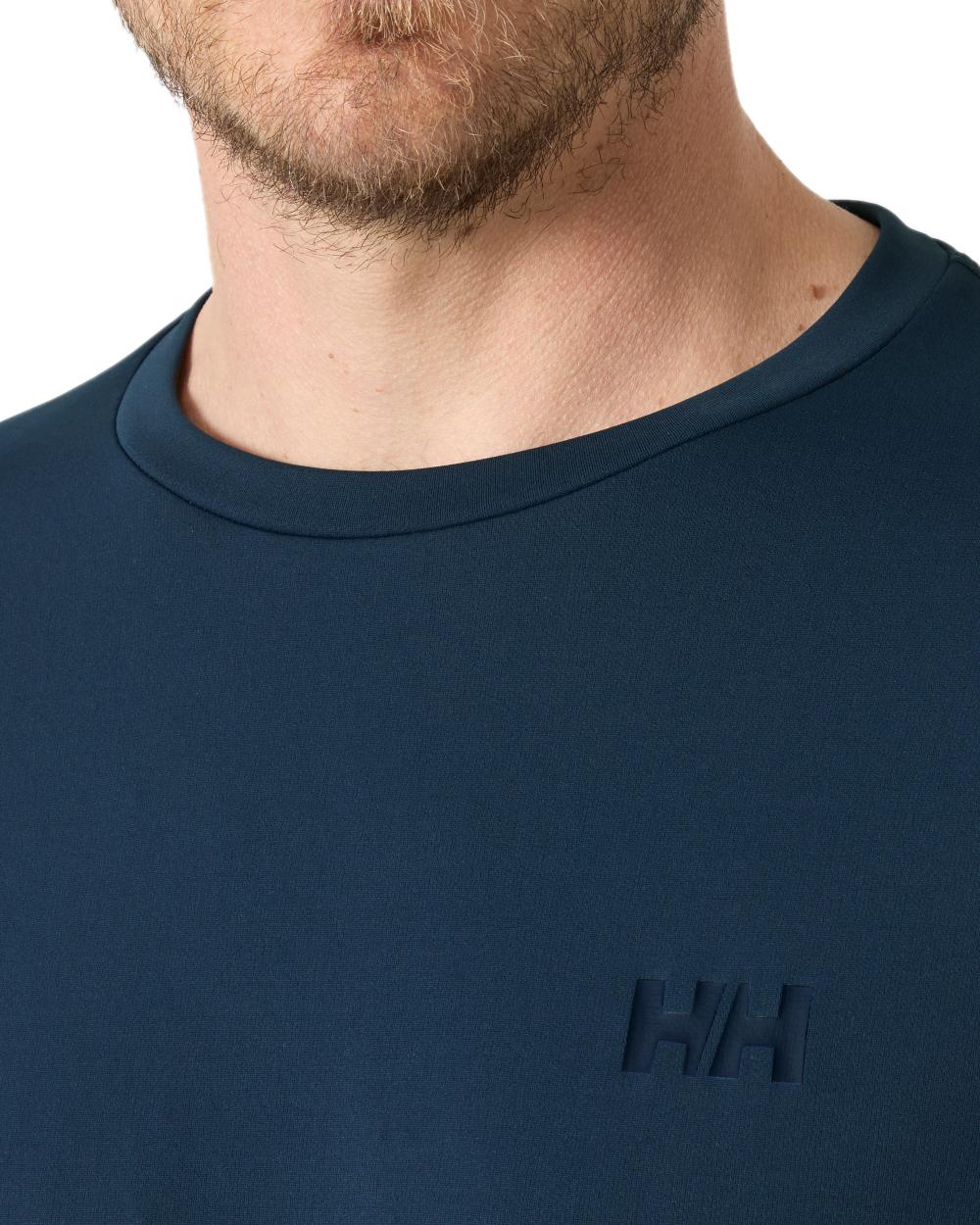 Navy Coloured Helly Hansen Mens Lifa Active Solen Base Layer on white background 