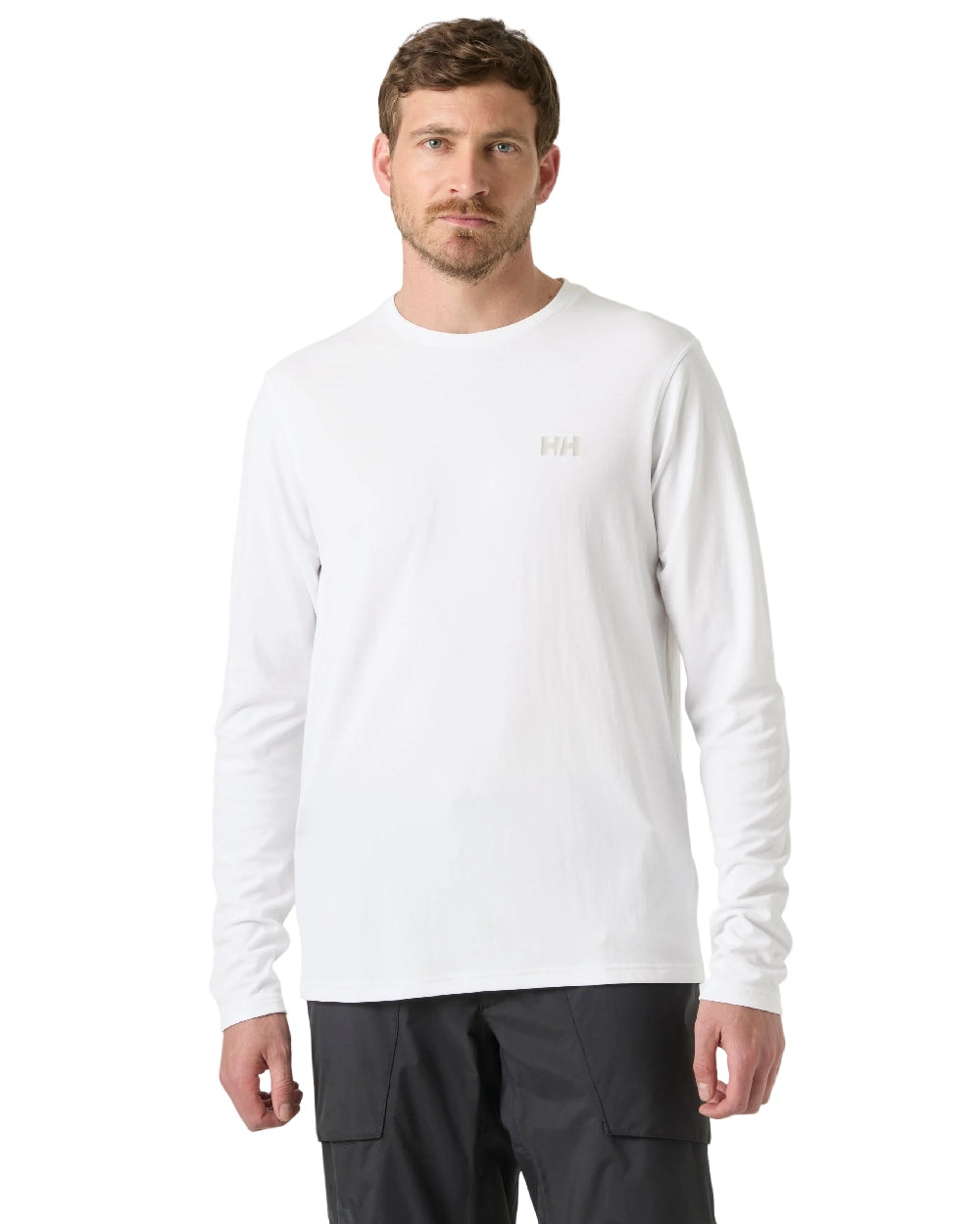 White coloured Helly Hansen Mens Lifa Active Solen Base Layer on white background 