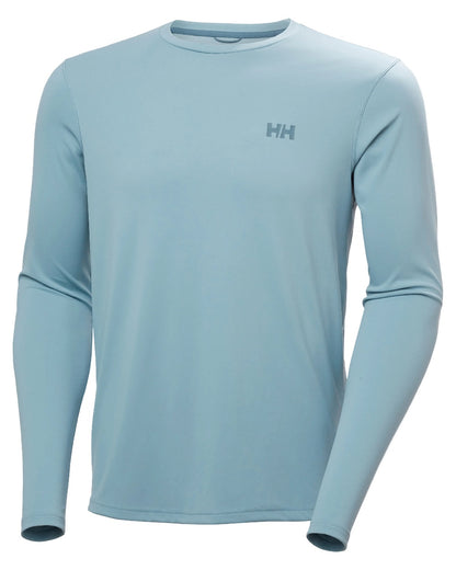 Windy Blue coloured Helly Hansen Mens Lifa Active Solen Base Layer on white background 