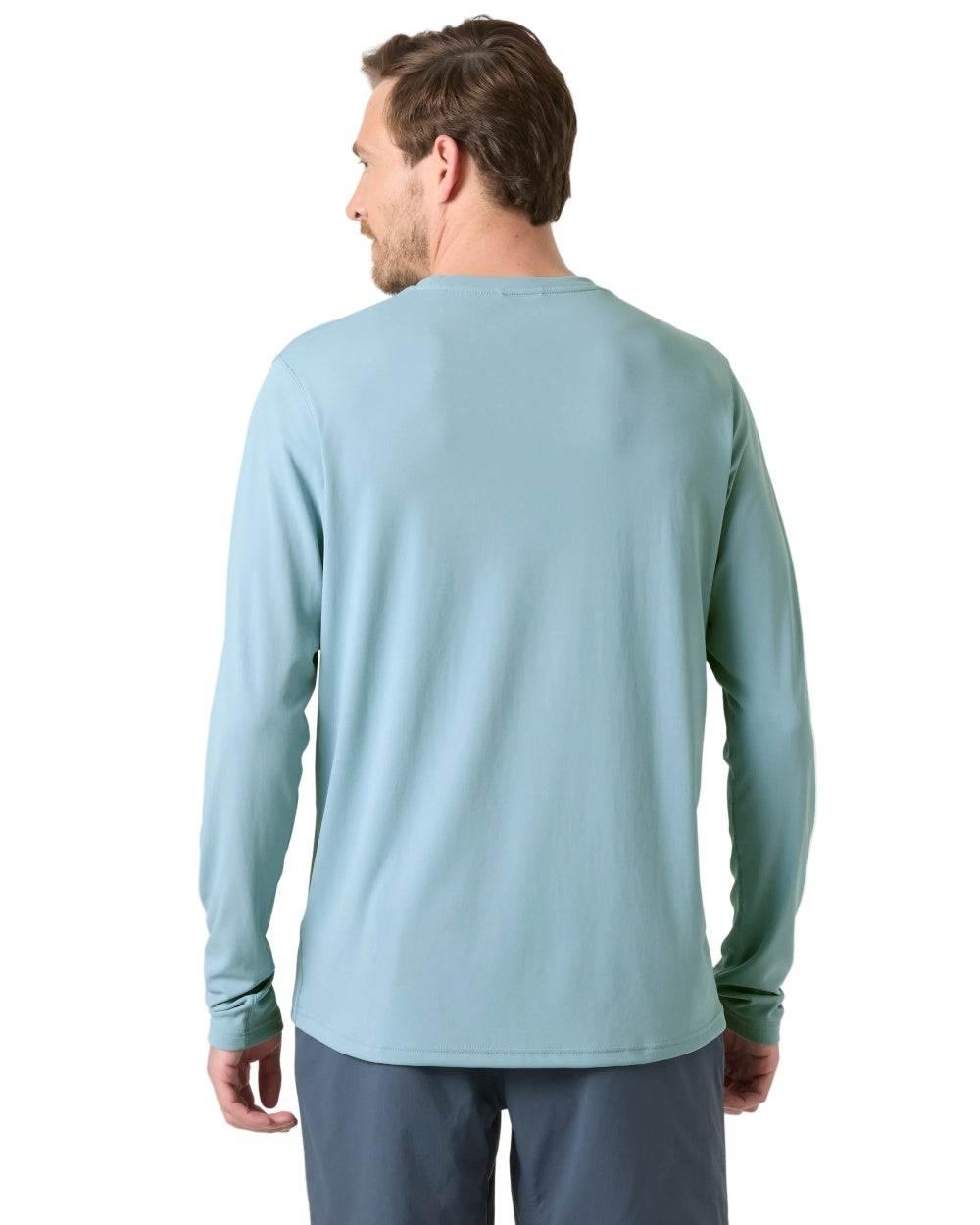 Windy Blue coloured Helly Hansen Mens Lifa Active Solen Base Layer on white background 