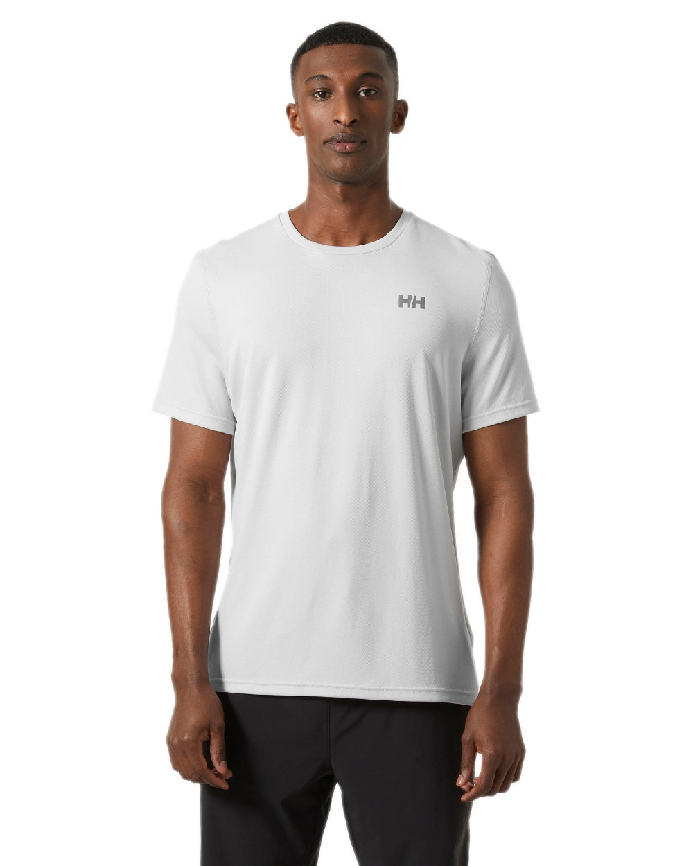 Grey Fog Coloured Helly Hansen Mens Lifa Active Solen T-Shirt on white background 
