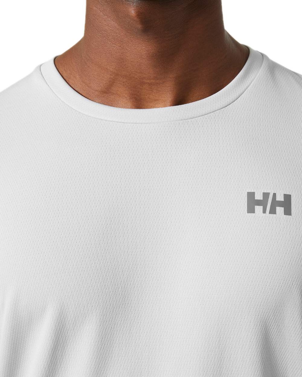 Grey Fog Coloured Helly Hansen Mens Lifa Active Solen T-Shirt on white background 