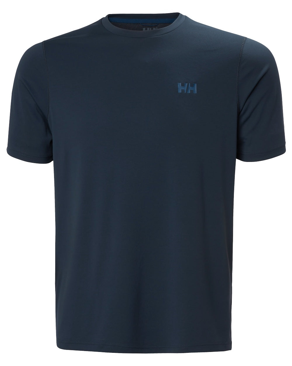 Navy coloured Helly Hansen Mens Lifa Active Solen T-Shirt on white background 