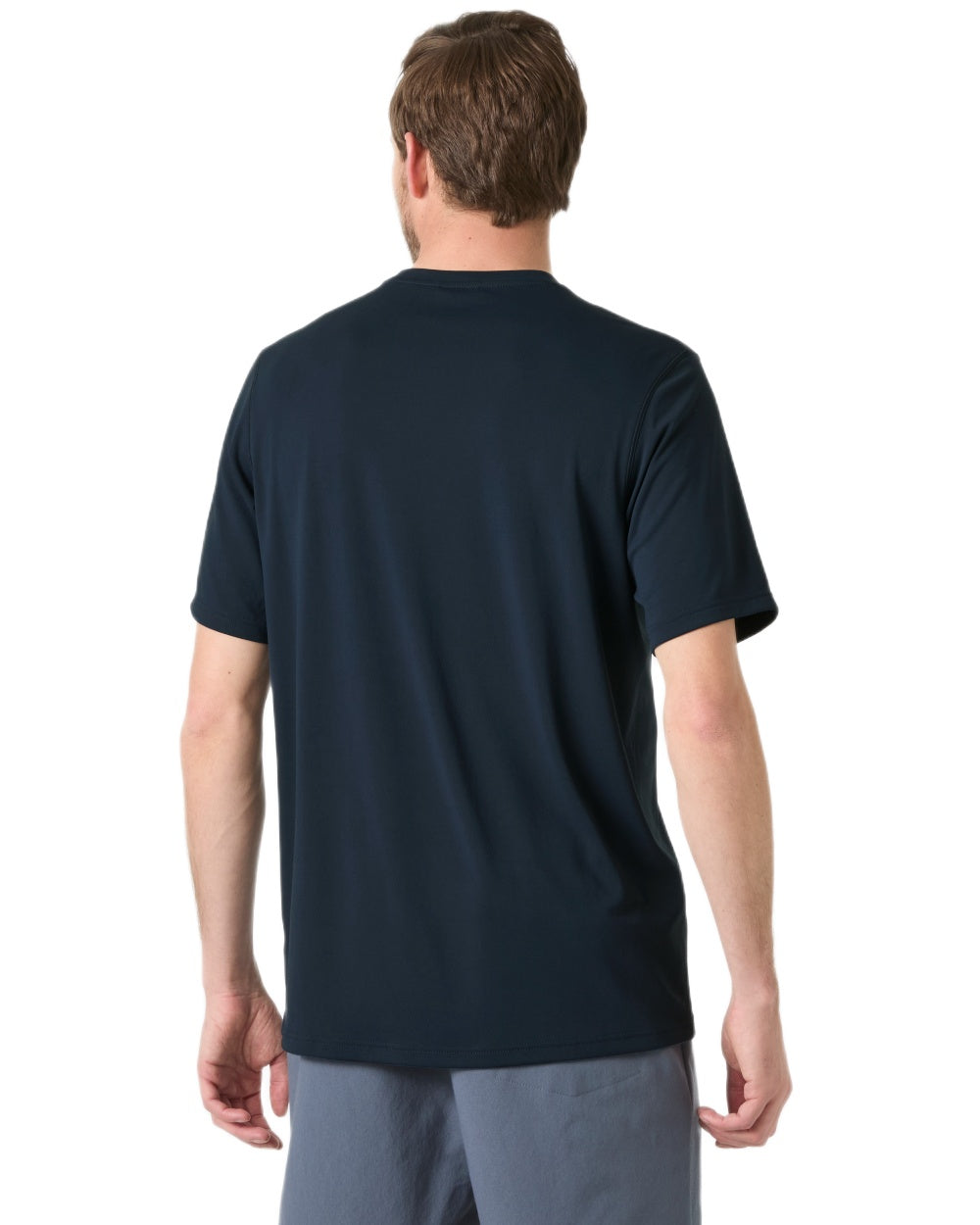 Navy coloured Helly Hansen Mens Lifa Active Solen T-Shirt on white background 