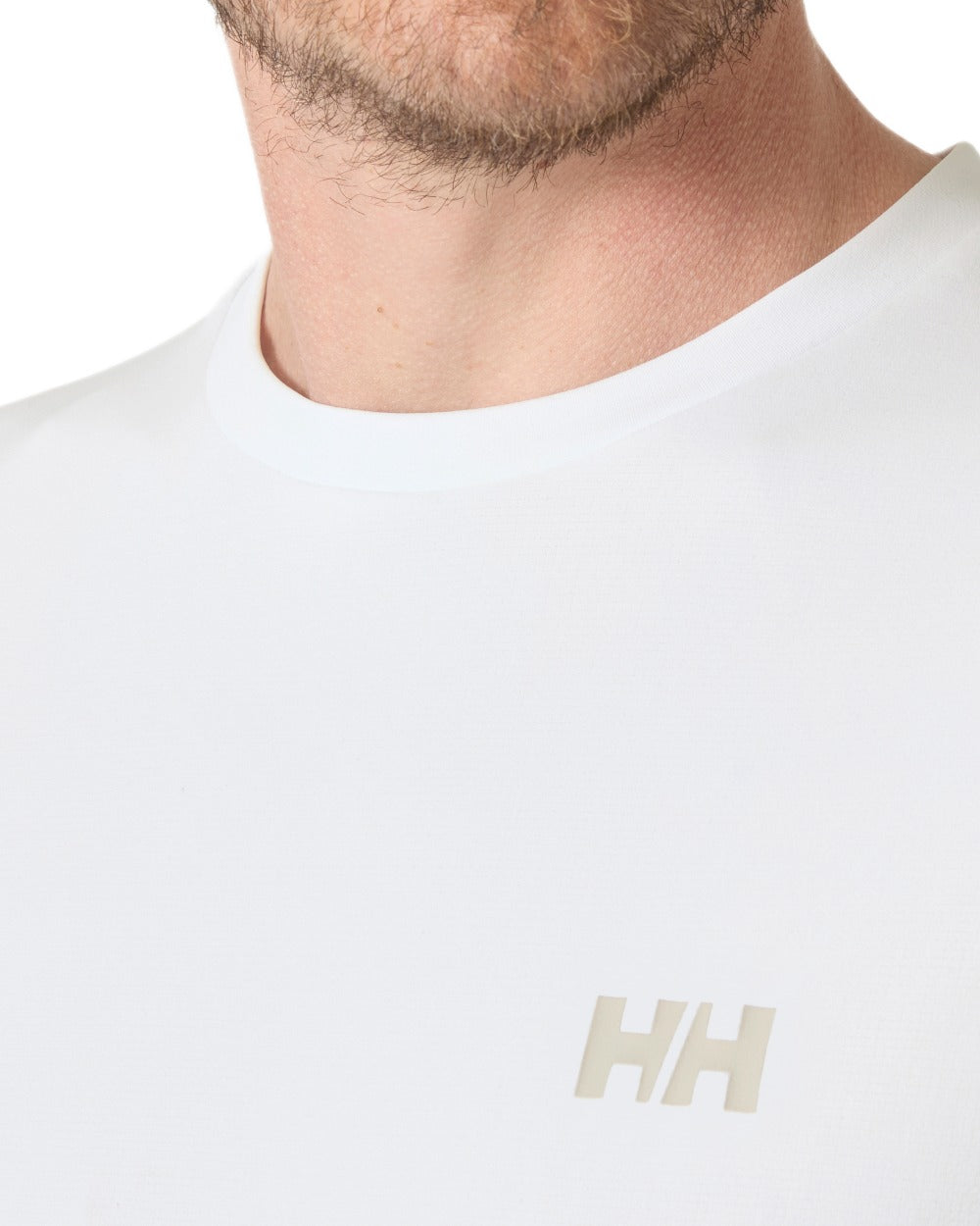 White coloured Helly Hansen Mens Lifa Active Solen T-Shirt on white background 