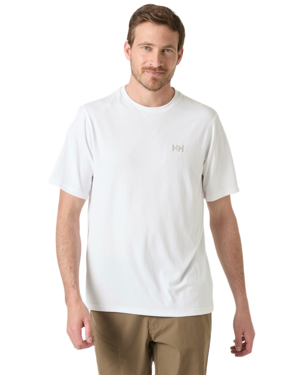 White coloured Helly Hansen Mens Lifa Active Solen T-Shirt on white background 