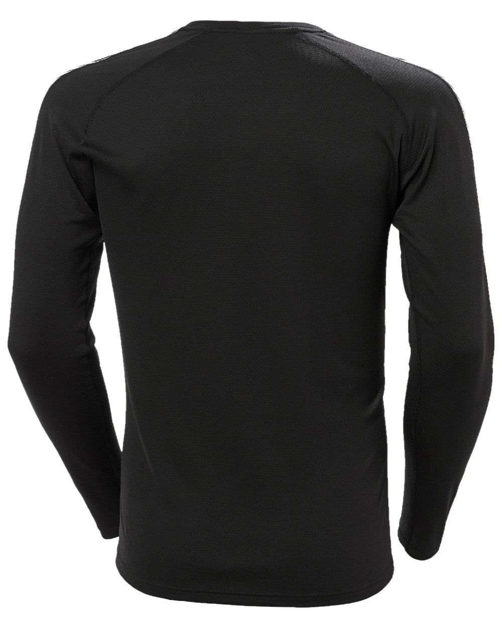 Black Coloured Helly Hansen Mens Lifa Active Stripe Crew Base Layer on white background 