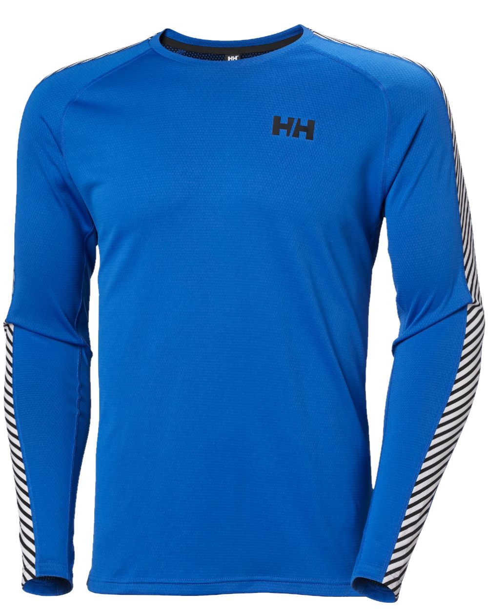 Cobalt 2 Coloured Helly Hansen Mens Lifa Active Stripe Crew Base Layer on white background 