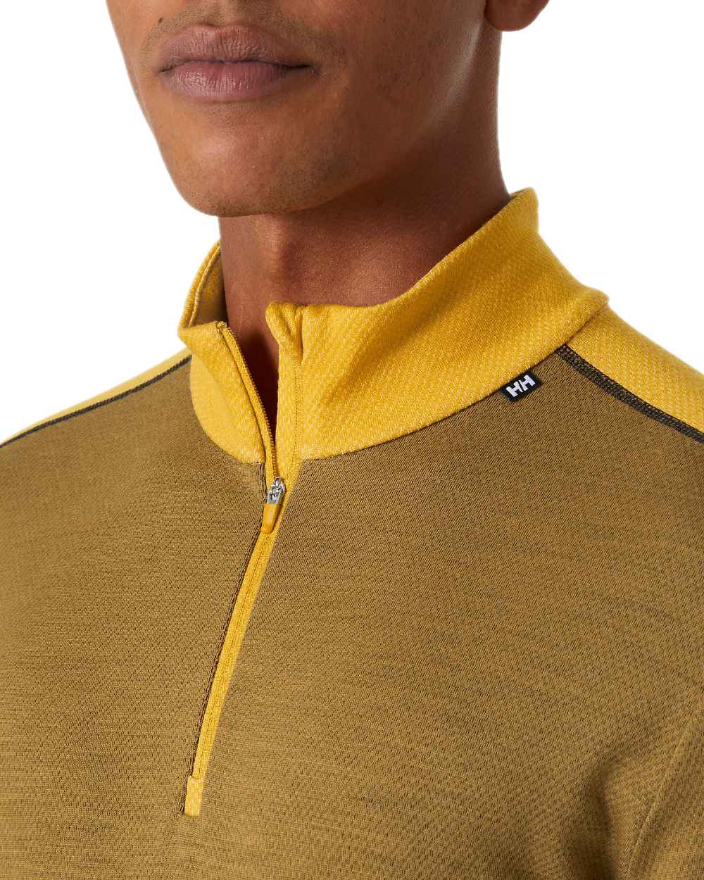 Lynx Coloured Helly Hansen Mens Lifa Merino Midweight Half-Zip Base Layer on white background 