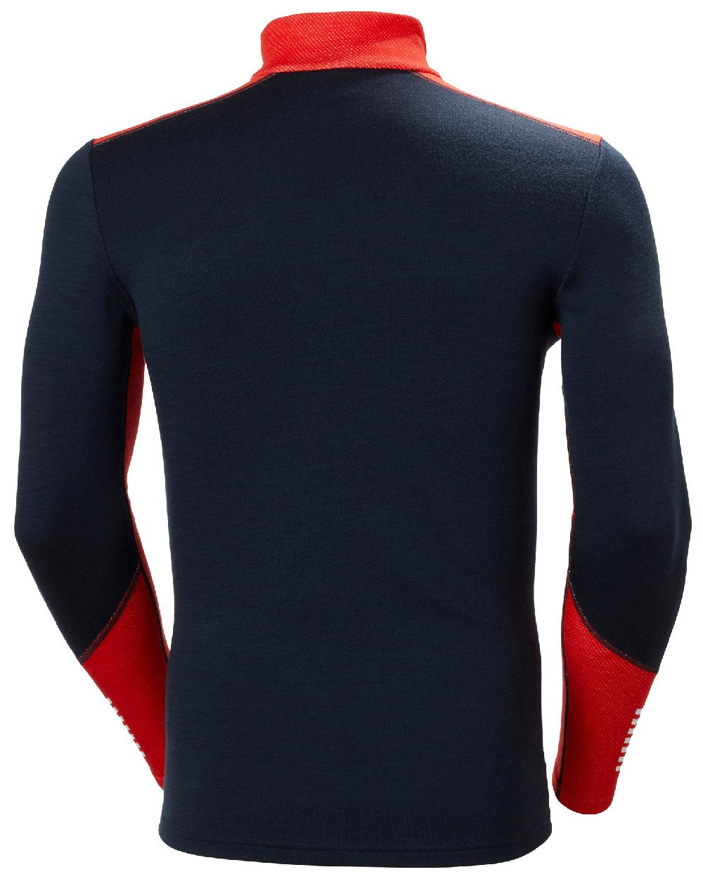 Navy Coloured Helly Hansen Mens Lifa Merino Midweight Half-Zip Base Layer on white background 