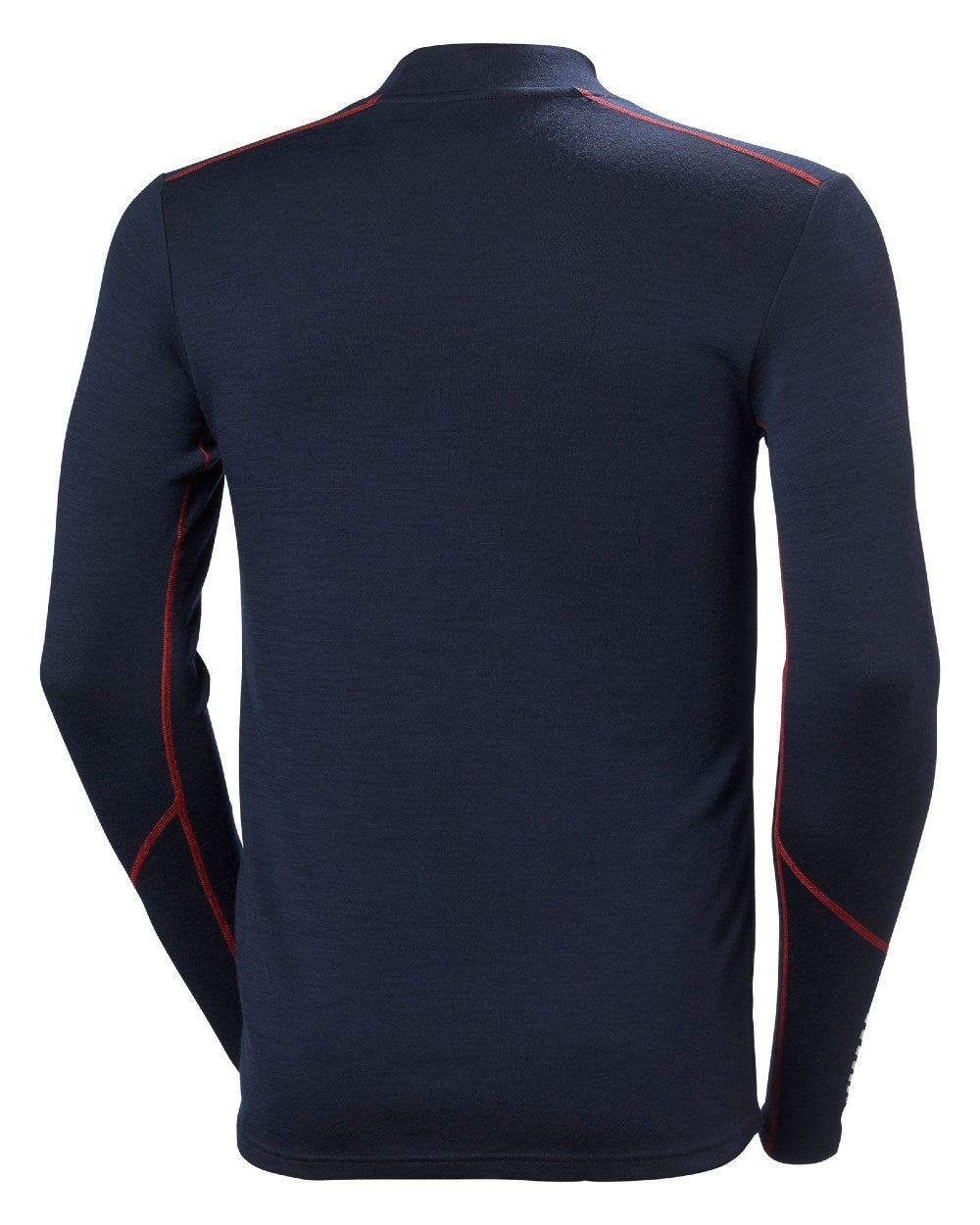 Navy Coloured Helly Hansen Mens Lifa Merino Midweight Logo Base Layer on white background 