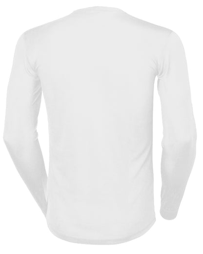 White Coloured Helly Hansen Mens Lifa Stripe Long-Sleeve Crew Base Layer on white background 