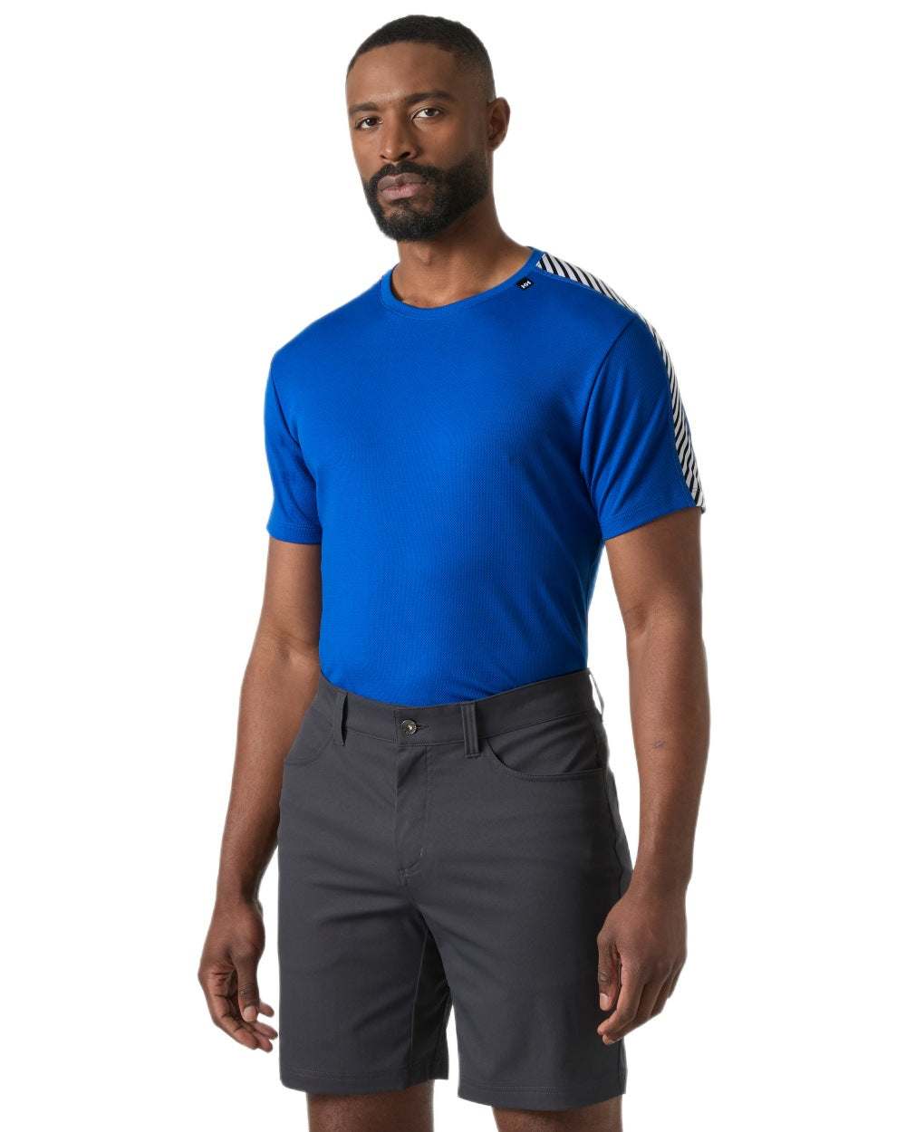 Cobalt 2 coloured Helly Hansen Mens Lifa T-Shirt on white background 