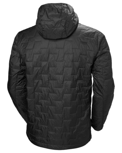 Black Matte Coloured Helly Hansen Mens Lifaloft Hooded Insulator Jacket on white background 