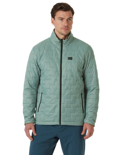 Cactus Coloured Helly Hansen Mens Lifaloft Insulator Jacket on white background 