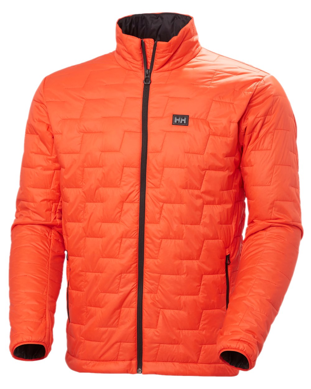 Cherry Tomato Coloured Helly Hansen Mens Lifaloft Insulator Jacket on white background 