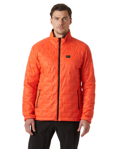 Cherry Tomato Coloured Helly Hansen Mens Lifaloft Insulator Jacket on white background 