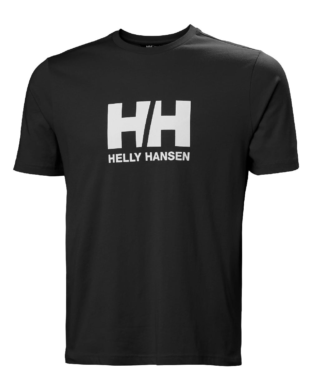 Black coloured Helly Hansen Mens Logo T-Shirt 3.0 on white background 