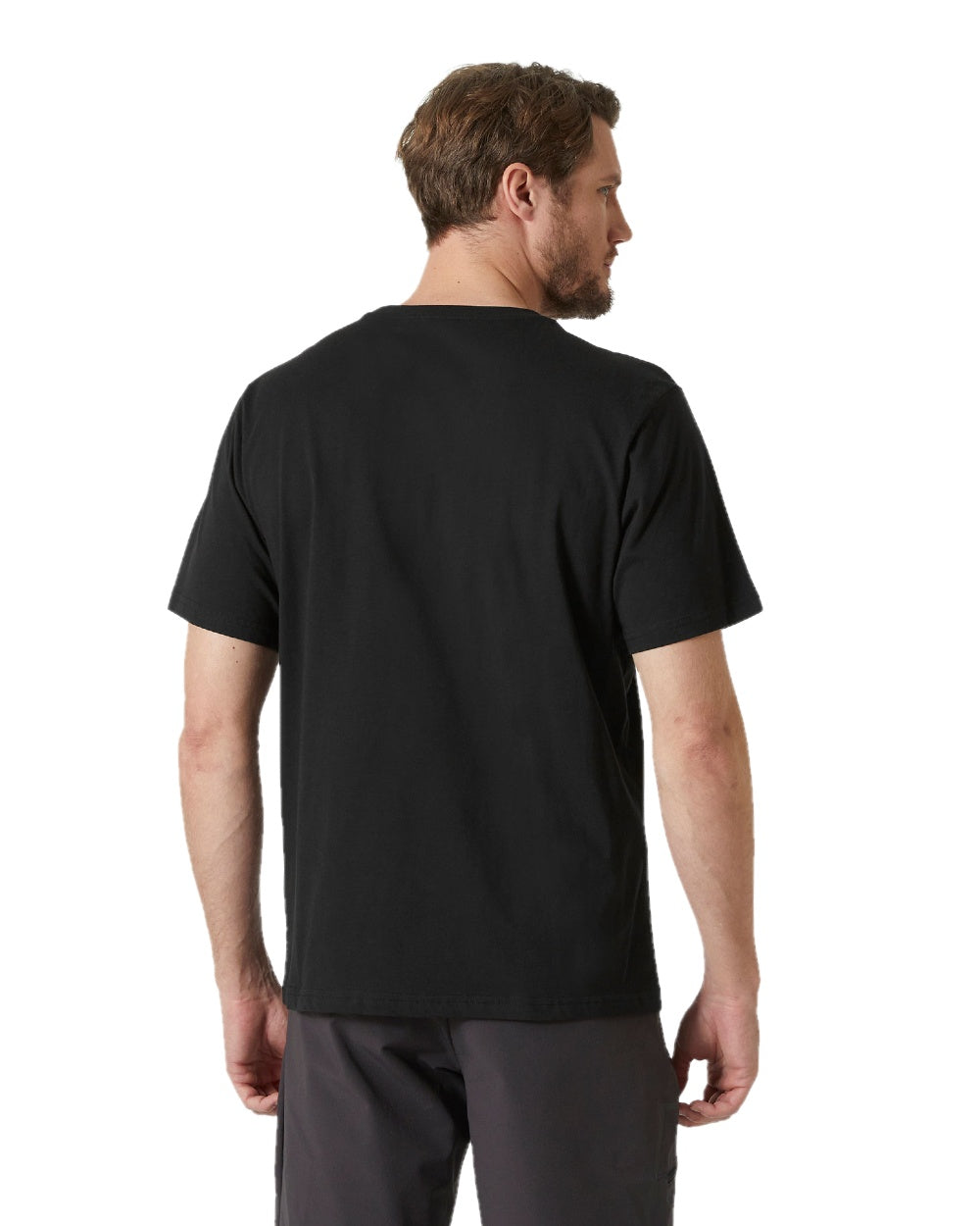 Black coloured Helly Hansen Mens Logo T-Shirt 3.0 on white background 