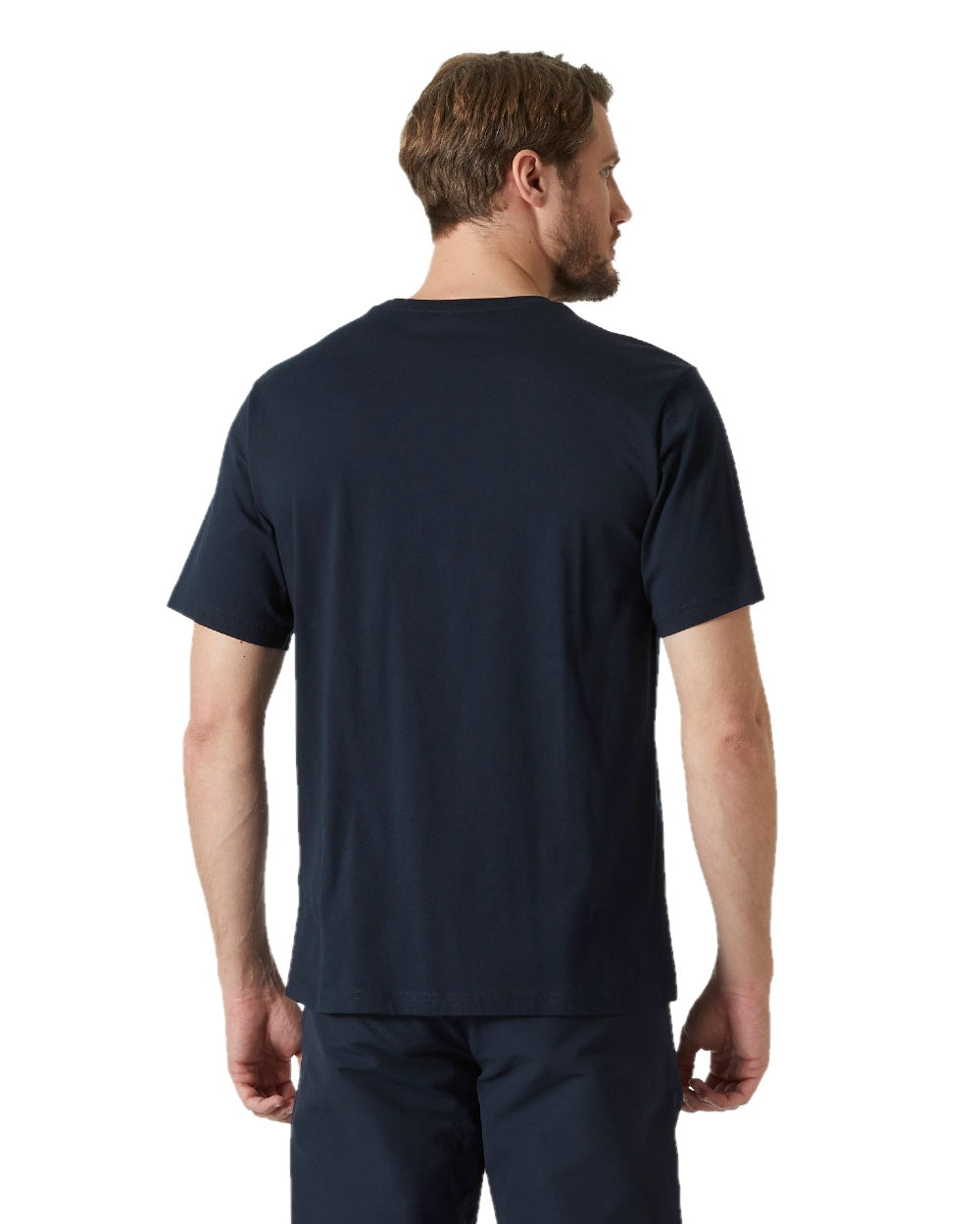 Navy coloured Helly Hansen Mens Logo T-Shirt 3.0 on white background 
