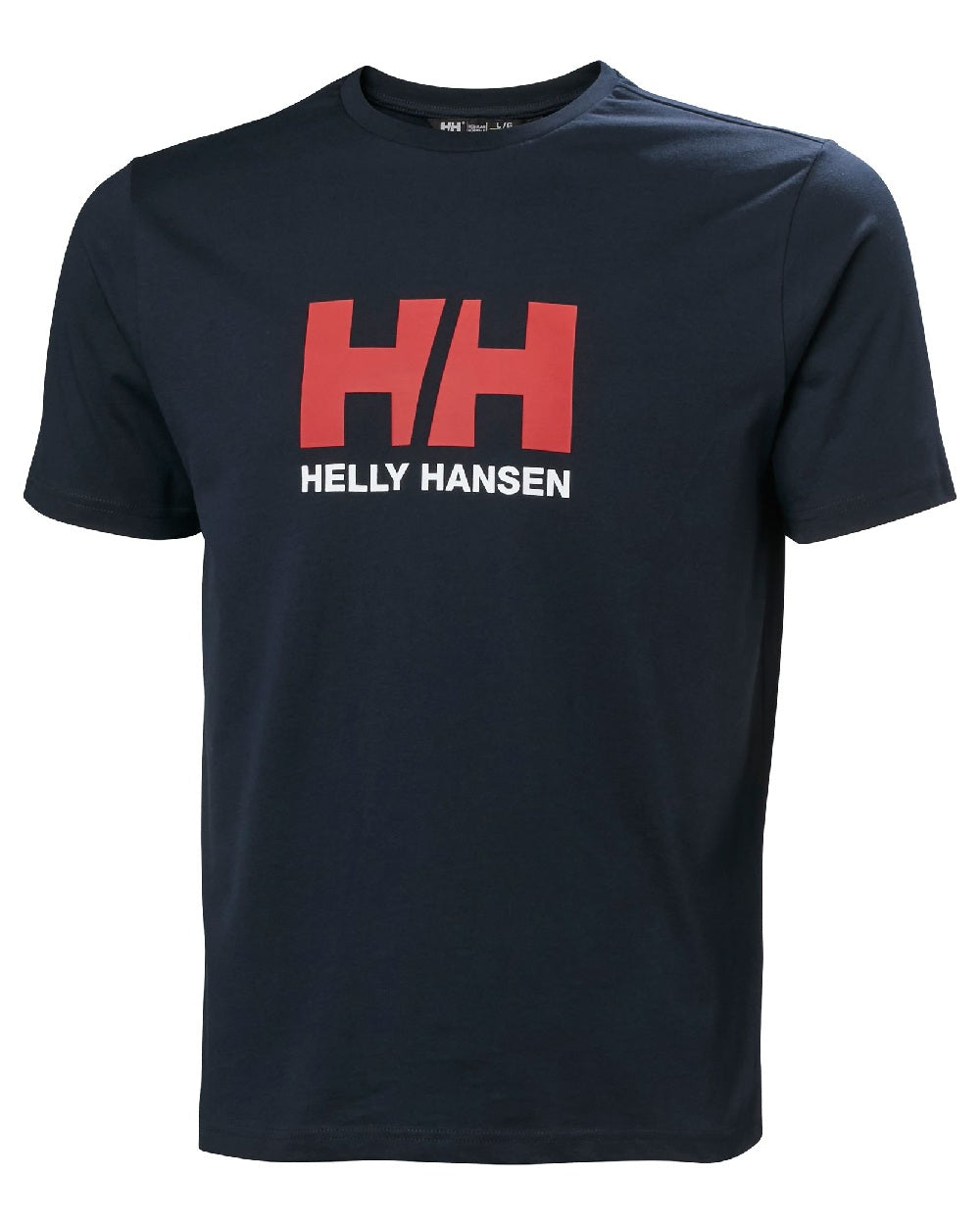 Navy coloured Helly Hansen Mens Logo T-Shirt 3.0 on white background 