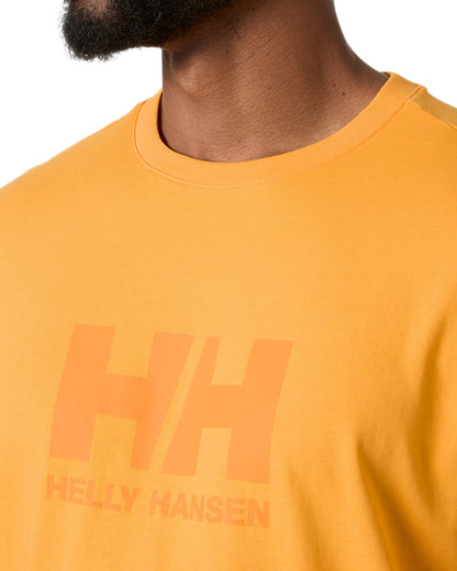 Orange Sorbet coloured Helly Hansen Mens Logo T-Shirt 3.0 on white background 