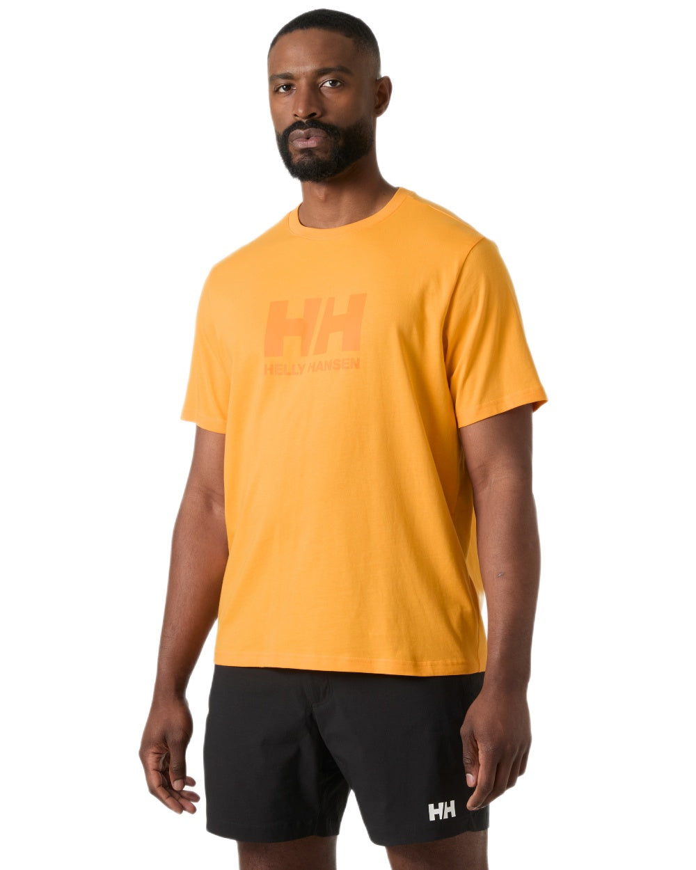 Orange Sorbet coloured Helly Hansen Mens Logo T-Shirt 3.0 on white background 