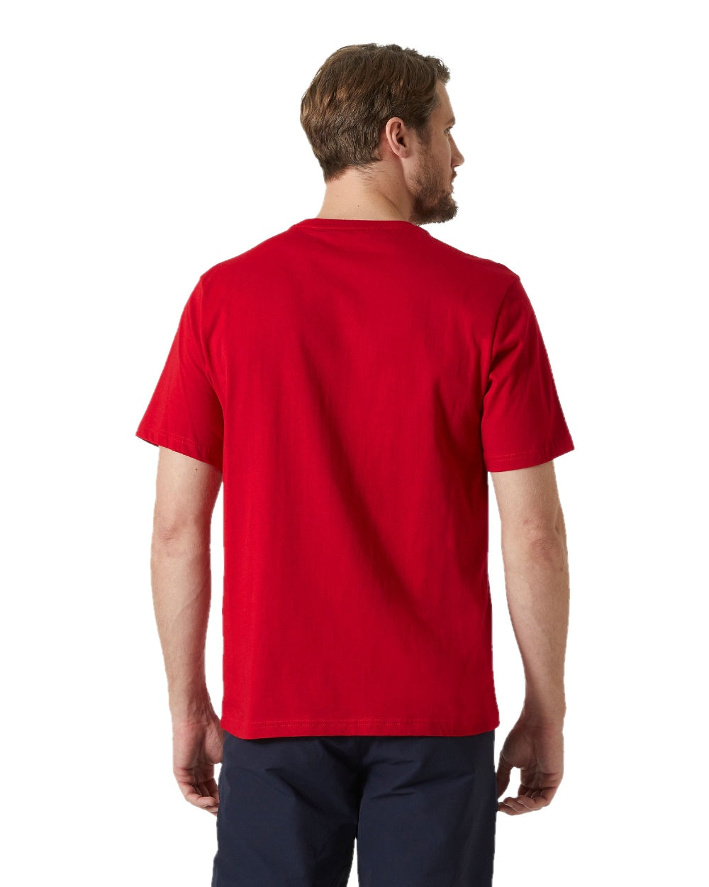 Red coloured Helly Hansen Mens Logo T-Shirt 3.0 on white background 