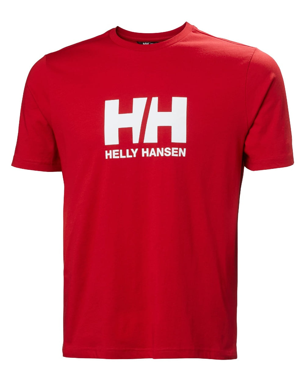 Red coloured Helly Hansen Mens Logo T-Shirt 3.0 on white background 