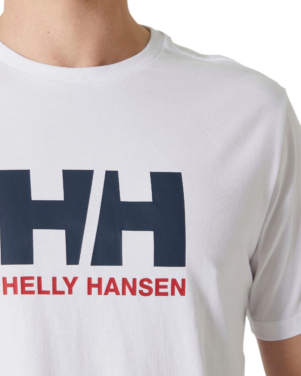 White coloured Helly Hansen Mens Logo T-Shirt 3.0 on white background 