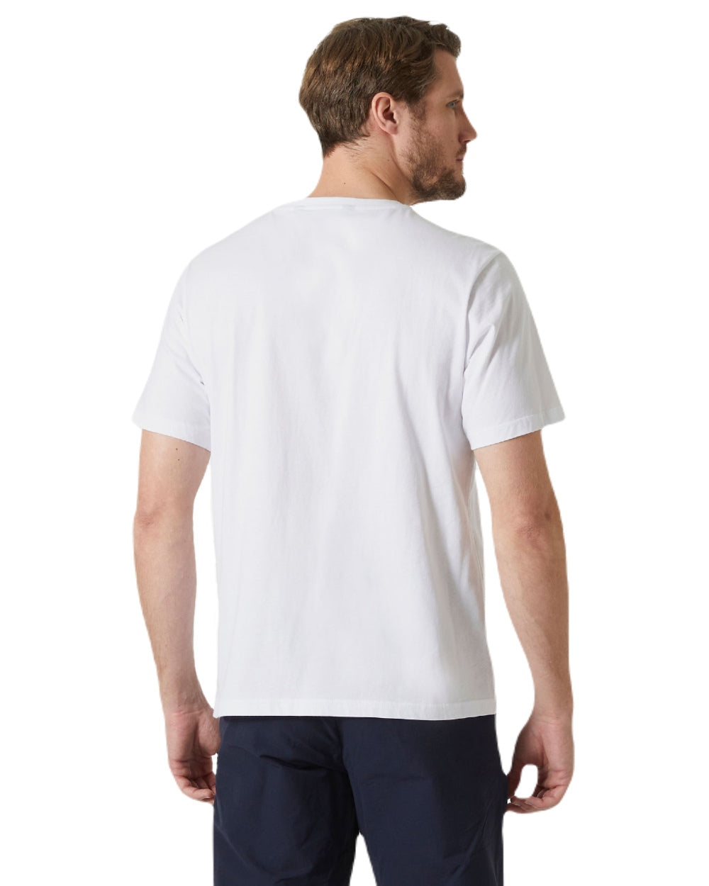 White coloured Helly Hansen Mens Logo T-Shirt 3.0 on white background 