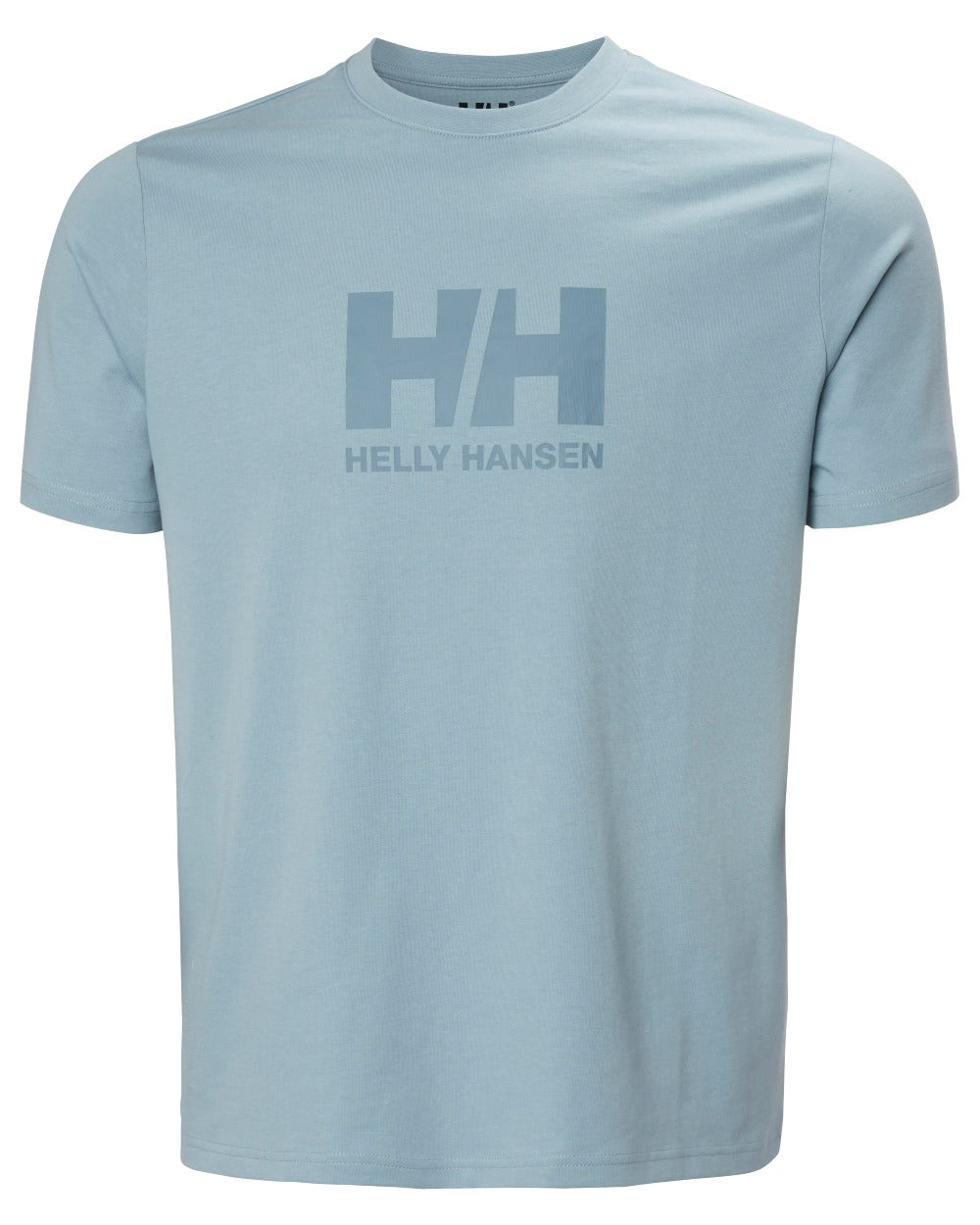 Windy Blue coloured Helly Hansen Mens Logo T-Shirt 3.0 on white background 