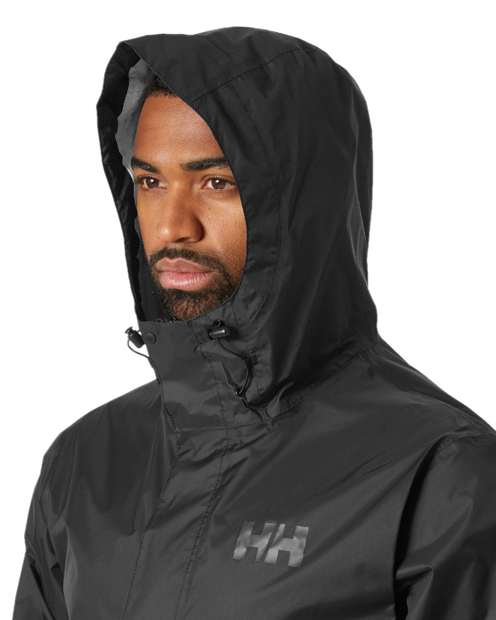 Black coloured Helly Hansen Mens Loke Jacket 2.0 on white background 