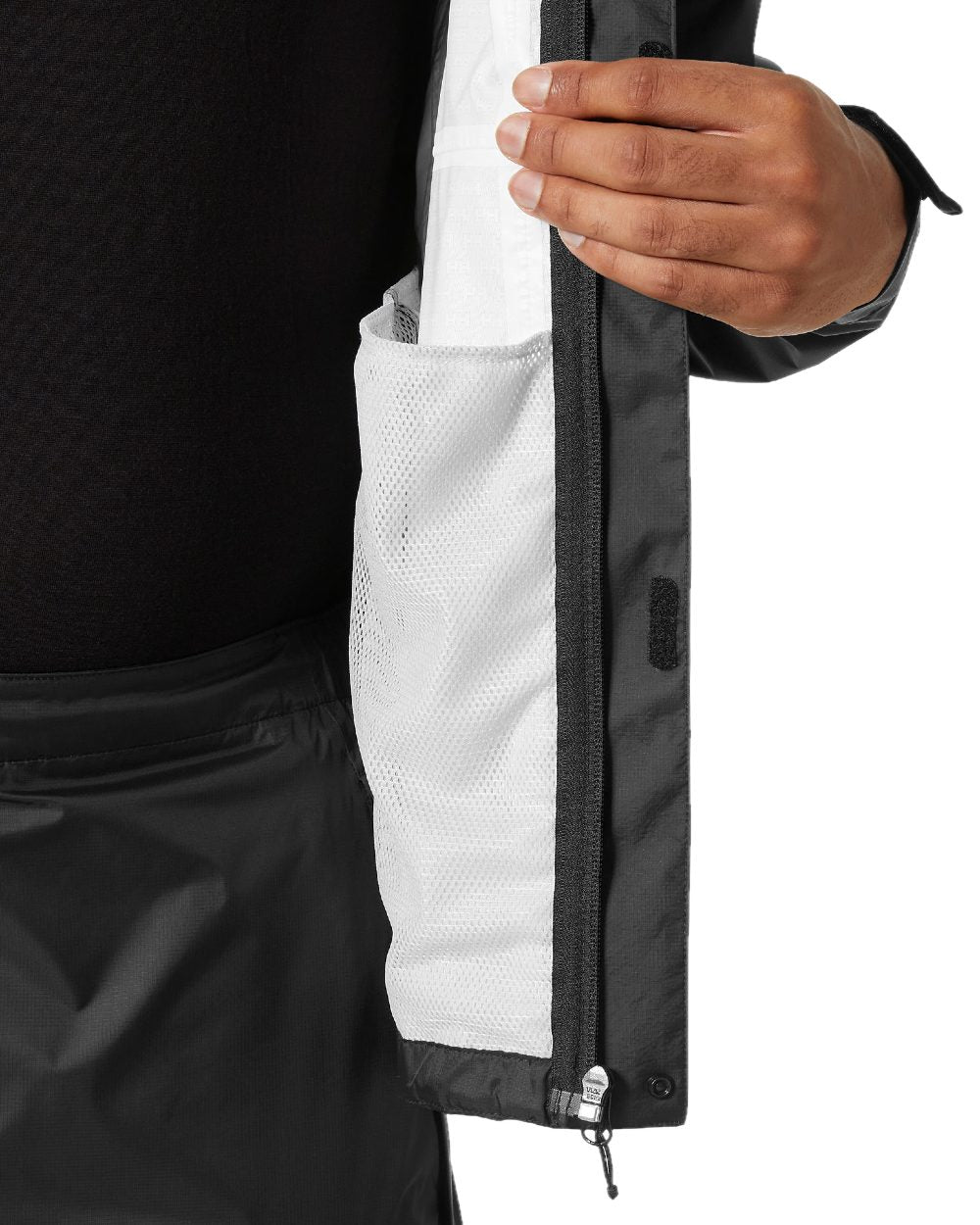 Black coloured Helly Hansen Mens Loke Jacket 2.0 on white background 