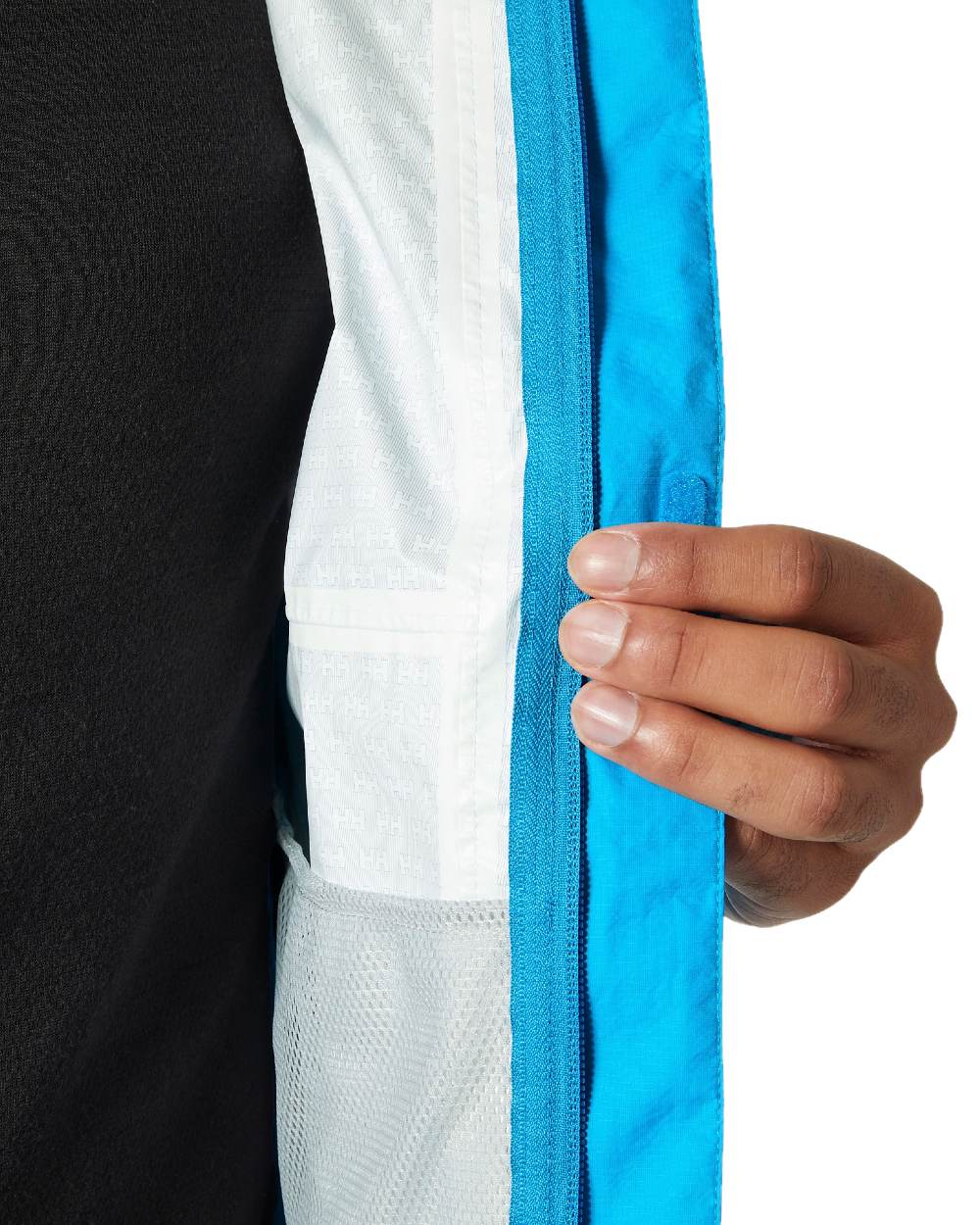 Cyan coloured Helly Hansen Mens Loke Jacket 2.0 on white background 