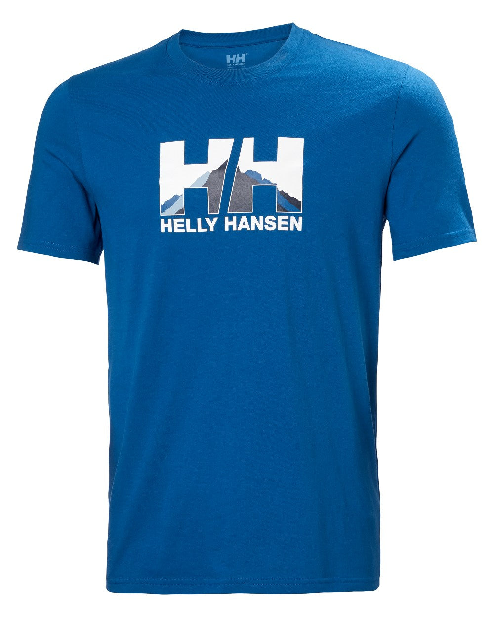 Deep Fjord coloured Helly Hansen Mens Nord Graphic T-Shirt on whitre background 