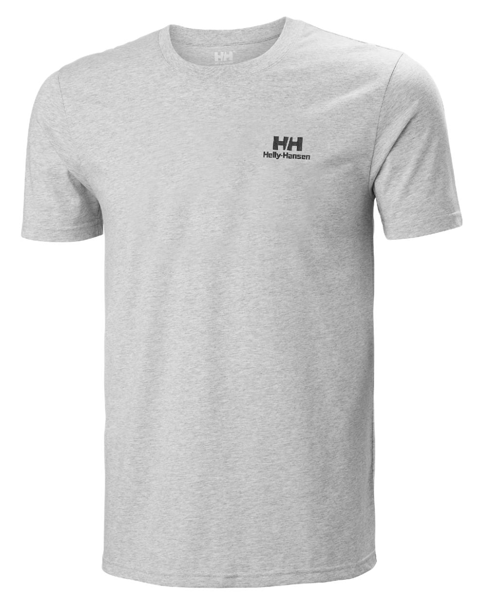 Grey Melange Coloured Helly Hansen Mens Nord Graphic T-Shirt on white background 