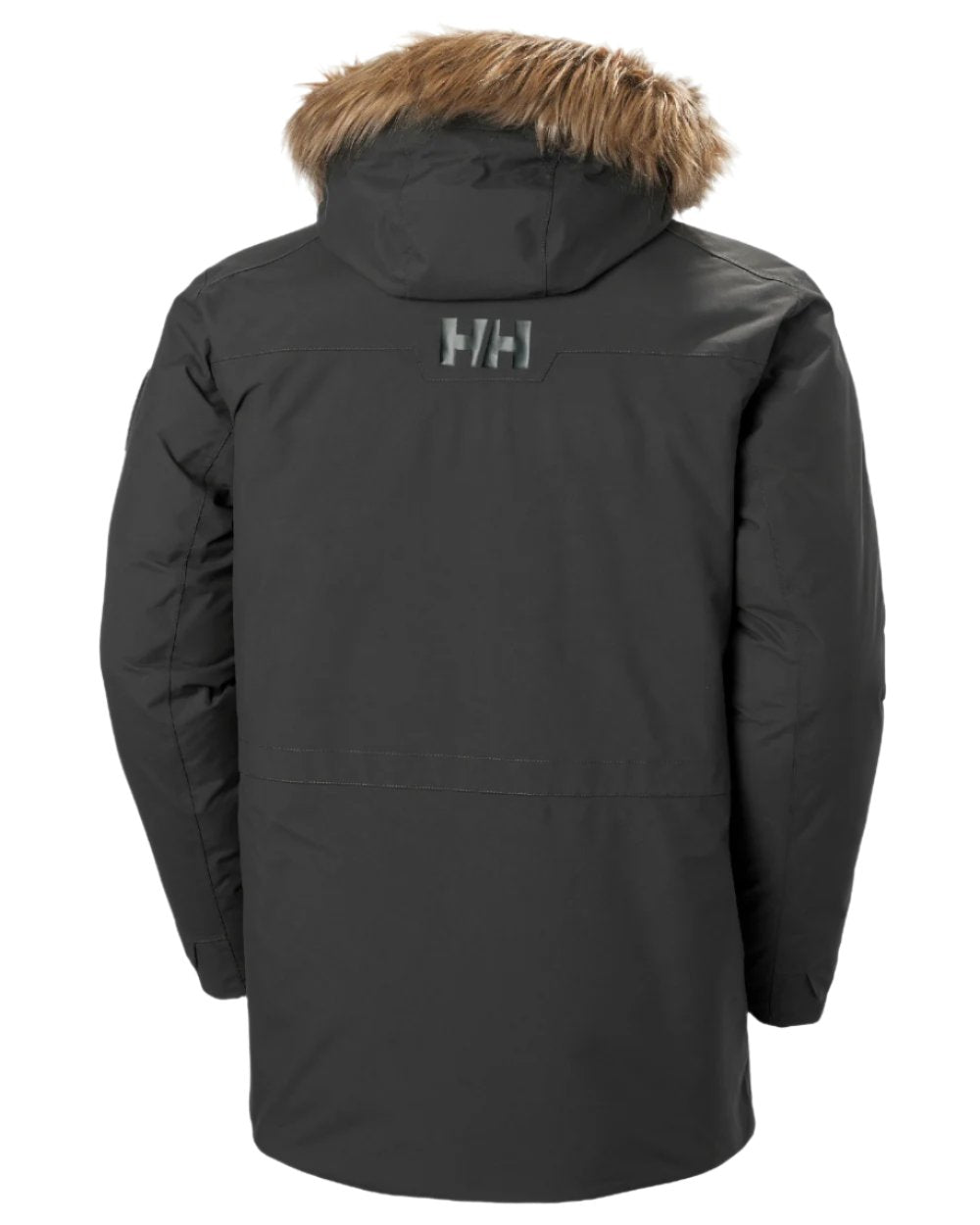 Black Coloured Helly Hansen Mens Nordsjo Winter Parka on white background 