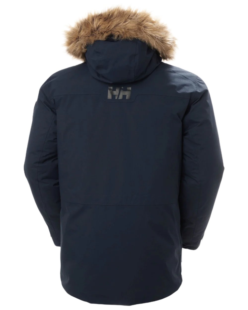 Navy Coloured Helly Hansen Mens Nordsjo Winter Parka on white background 