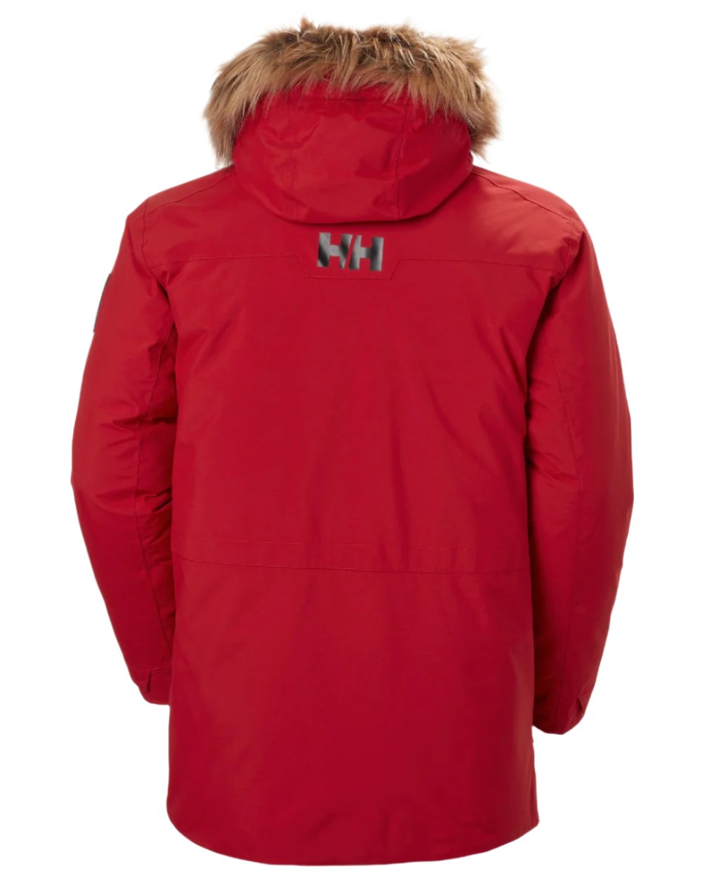 Red Coloured Helly Hansen Mens Nordsjo Winter Parka on white background 