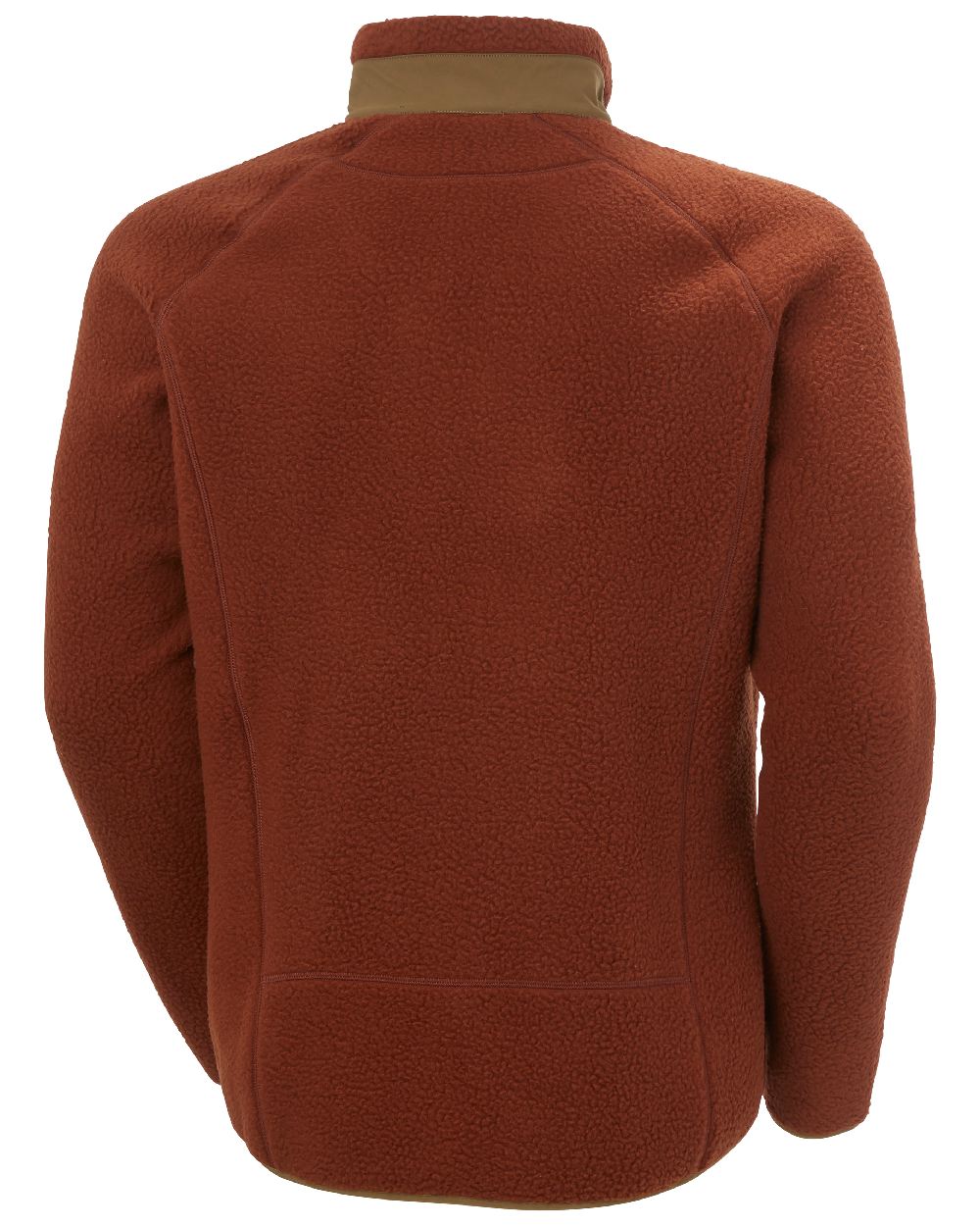 Iron Oxide Coloured Helly Hansen mens Panorama Pile Block Jacket on White Background 