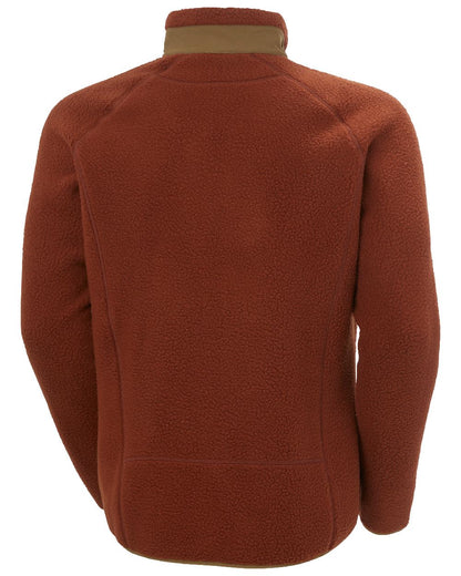 Iron Oxide Coloured Helly Hansen mens Panorama Pile Block Jacket on White Background 