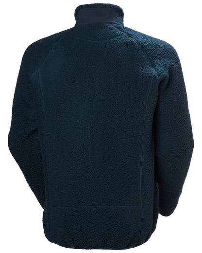 Navy Coloured Helly Hansen mens Panorama Pile Block Jacket on White Background 