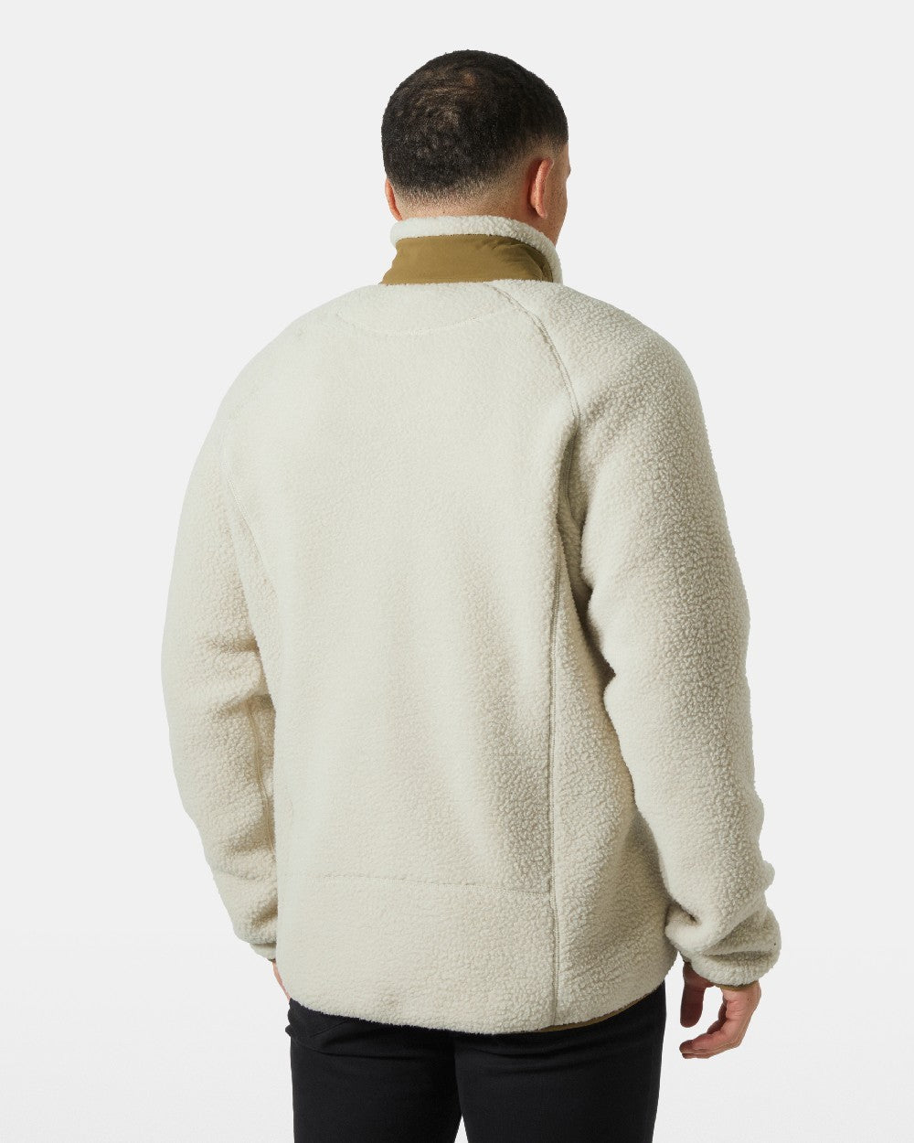 Pelican Coloured Helly Hansen mens Panorama Pile Block Jacket on White Background 