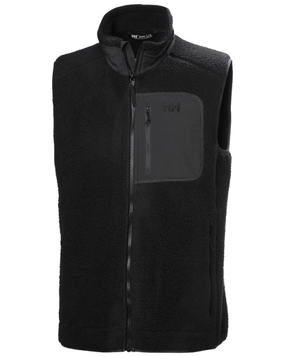 Black Coloured Helly Hansen mens Panorama Pile Block Vest on White Background 