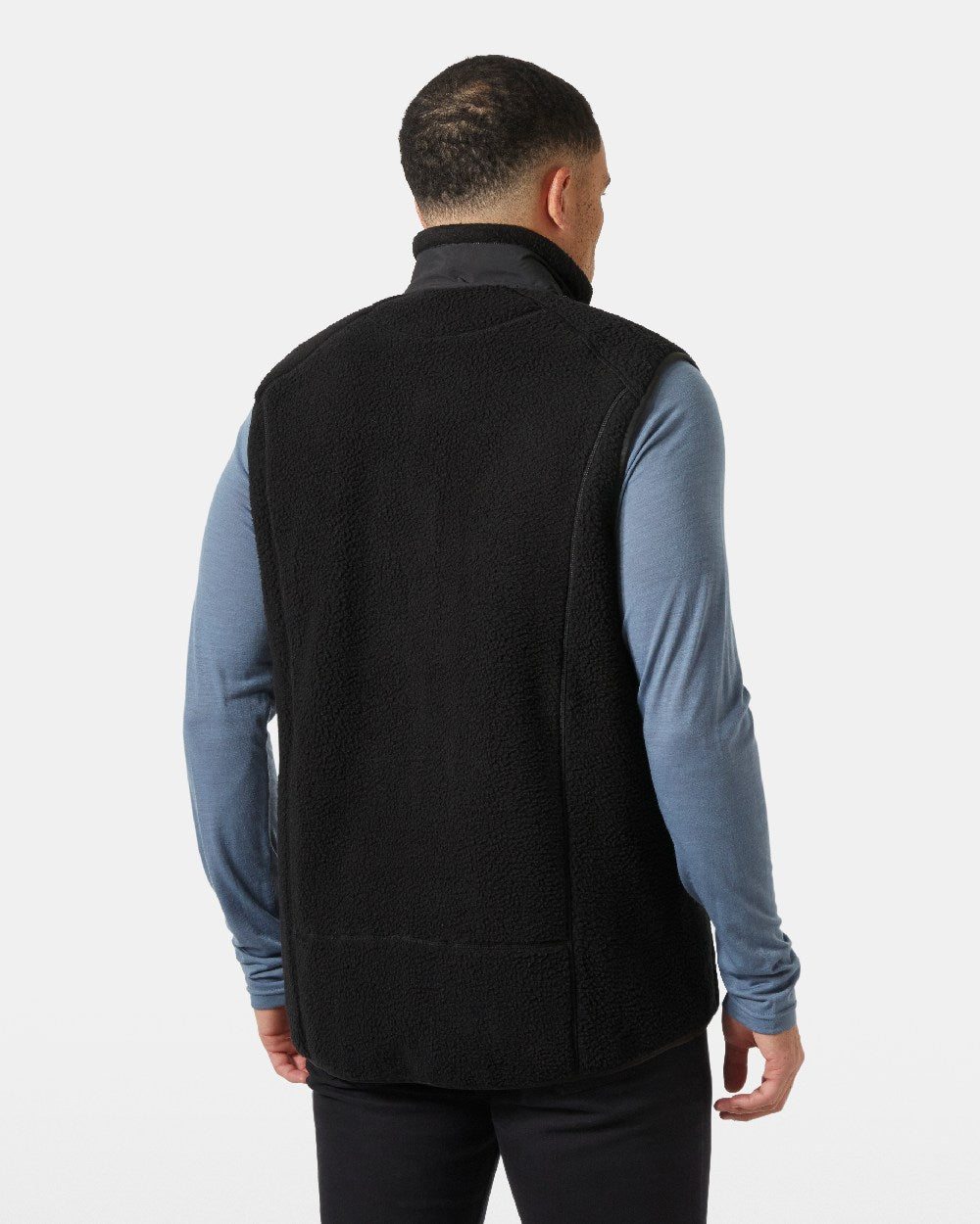 Black Coloured Helly Hansen mens Panorama Pile Block Vest on White Background 