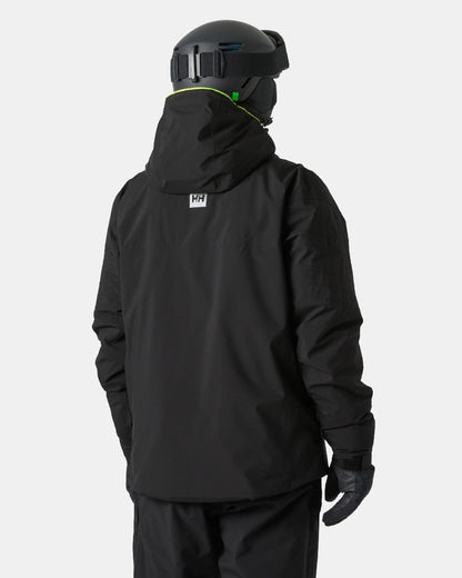 Black Coloured Helly Hansen Mens Panoramic Insulated Jacket on White Background 