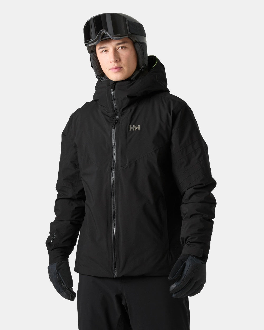 Black Coloured Helly Hansen Mens Panoramic Insulated Jacket on White Background 